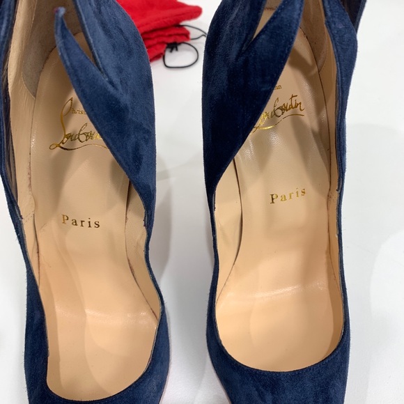 Christian Louboutin Victorina 100mm Blue Pumps - Picture 3 of 5